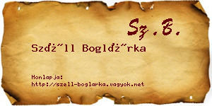 Széll Boglárka névjegykártya